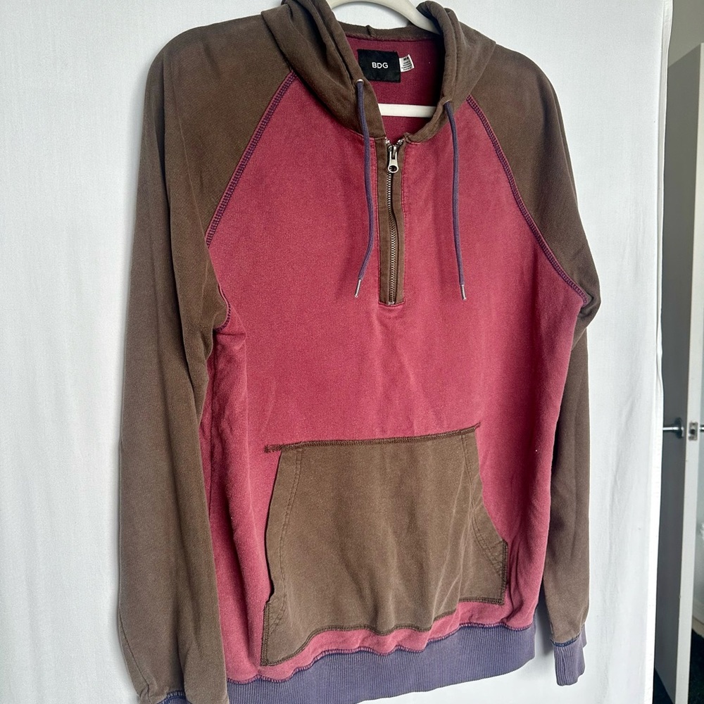 BDG half zip up hoodie